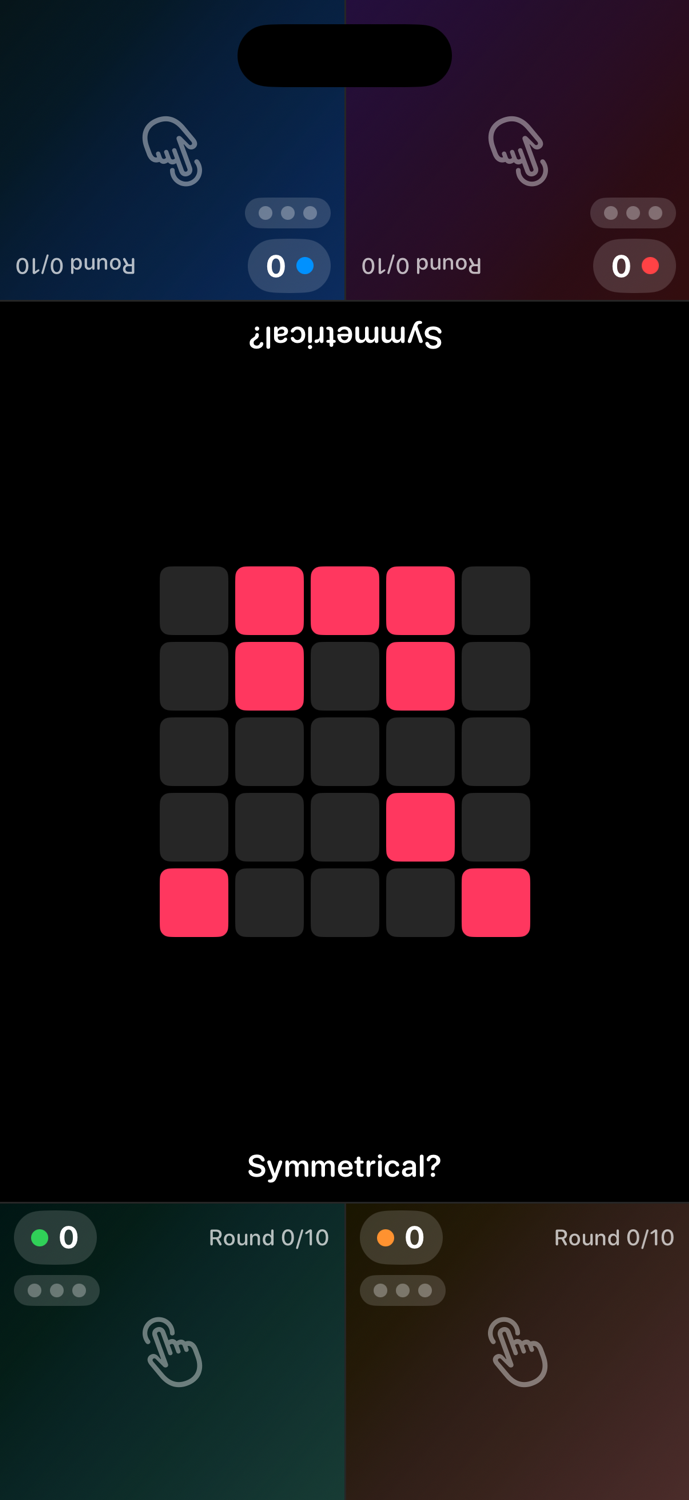 Reflex Duels Duel mode — 2 to 4 players competing on one iPhone